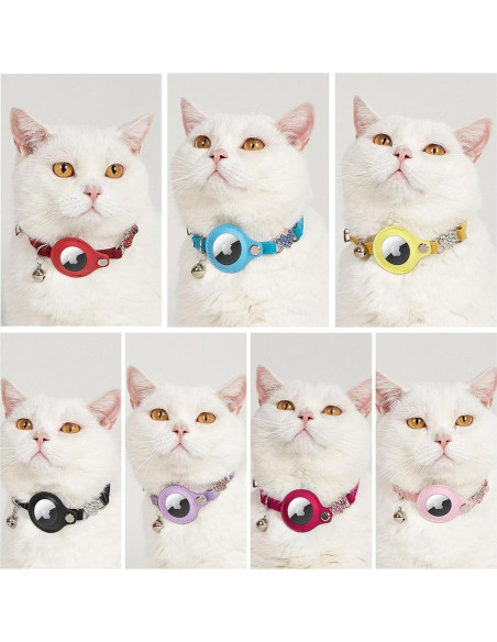 Collar GPS para Gato ANNUOZE con Air Tag - Cuero Negro 28-30 cm Collar GPS para Gato ANNUOZE con Air Tag - Cuero Negro 28-30 cm