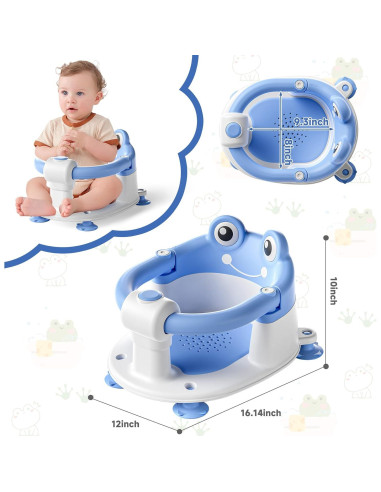 Asiento de Baño Antideslizante para Bebés Rana Azul - 0.99 kg