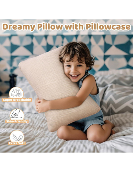 Almohada Infantil Pro Goleem 33x46 cm Algodón Muselina Beige Almohada Infantil Pro Goleem 33x46 cm Algodón Muselina Beige