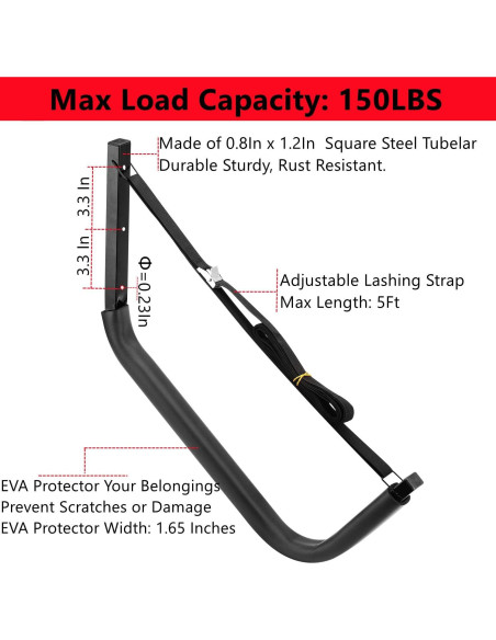 Estantes para Kayak Heavdace, Paquete de 4 Ganchos 49.53 cm Estantes para Kayak Heavdace, Paquete de 4 Ganchos 49.53 cm