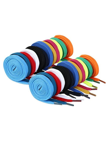 12 Pares de Cintas Planas para Calzado Omlopp 125cm Colores Variados 12 Pares de Cintas Planas para Calzado Omlopp 125cm Colores Variados