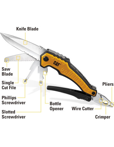 Juego de herramientas múltiples Cat 3 piezas 9 en 1 con cuchillo