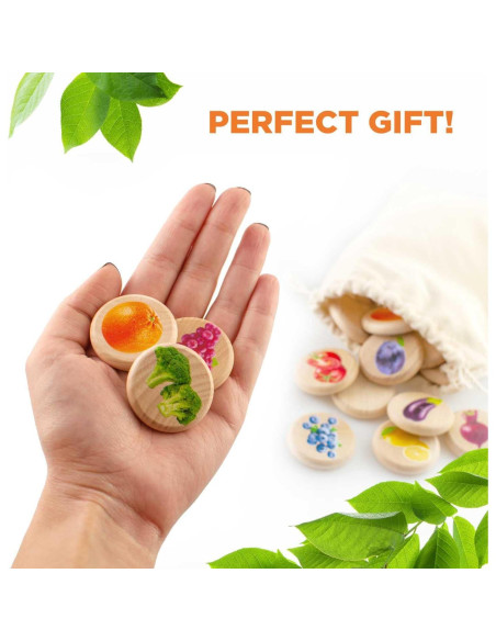 Juego de Memoria de Madera Ulanik Frutas y Verduras 30 Piezas Juego de Memoria de Madera Ulanik Frutas y Verduras 30 Piezas