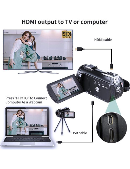 Cámara de Video ORDRO AC5 4K UHD con Zoom Óptico 12X Cámara de Video ORDRO AC5 4K UHD con Zoom Óptico 12X