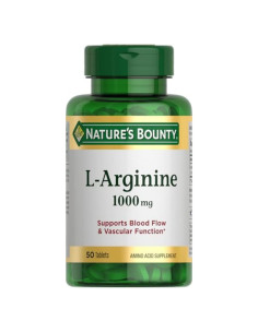 L-Arginina Nature's Bounty 1000mg 50 Tabletas Vegetales