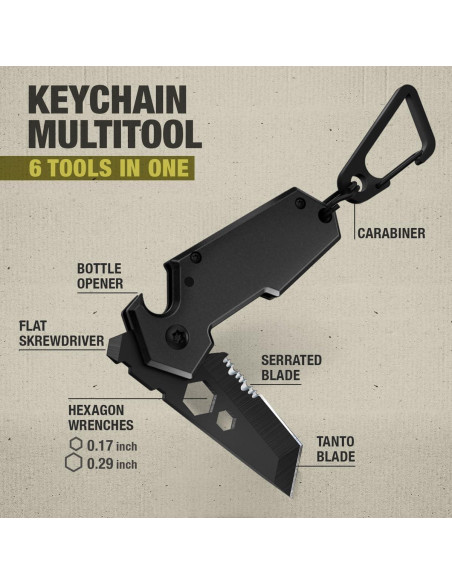 Mini Cuchillo de Llavero Grand Way - 3.35" 6 en 1 Multiherramienta Mini Cuchillo de Llavero Grand Way - 3.35" 6 en 1 Multiherramienta