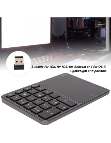 Teclado Numérico Inalámbrico Heayzoki con Touchpad 22 Teclas