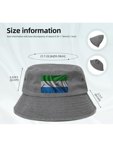 Sombrero de Cubo Unisex KCNSEZA Algodón Bandera Sierra Leona Sombrero de Cubo Unisex KCNSEZA Algodón Bandera Sierra Leona