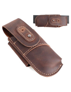Funda de Cuchillo de Cuero Topstache EDC Horizontal Marrón