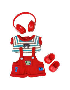 Conjunto de Ropa para Muñecas 15-17cm LUDYHEVY - Overoles Rojo