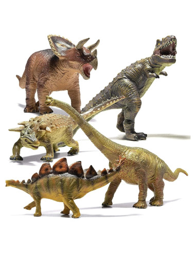 Juego de Juguetes de Dinosaurios Jumbo Prextex - 5 Piezas 28-36 cm