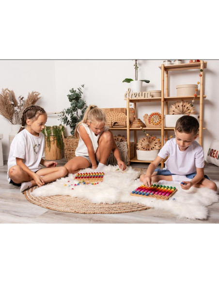 Tablero de Cien Montessori de Madera 25x25cm con 100 Bolas Tablero de Cien Montessori de Madera 25x25cm con 100 Bolas