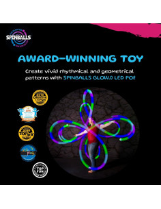 Bolas Poi LED Spinballs Glow.0 Recargables USB 22 Modos 2