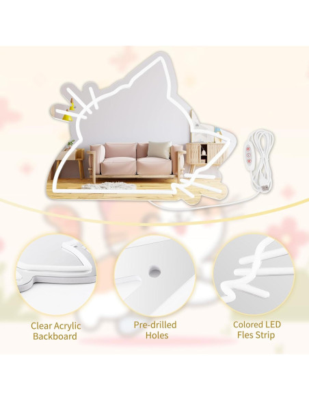 Espejo de Gato MissAudrey con Luz LED Regulable 39.6x34 cm Espejo de Gato MissAudrey con Luz LED Regulable 39.6x34 cm