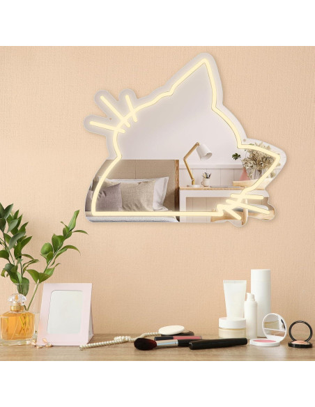 Espejo de Gato MissAudrey con Luz LED Regulable 39.6x34 cm Espejo de Gato MissAudrey con Luz LED Regulable 39.6x34 cm