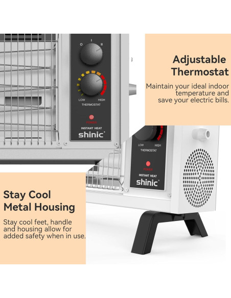 Calentador Eléctrico de Espacio Shinic FW550-15B 1500W Gris Calentador Eléctrico de Espacio Shinic FW550-15B 1500W Gris