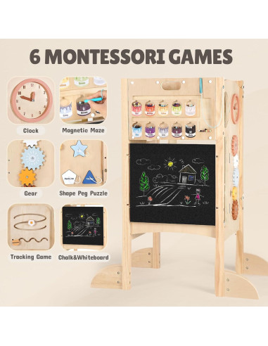 Torre Plegable Joyreal para Niños con 2 Escalones y Actividades