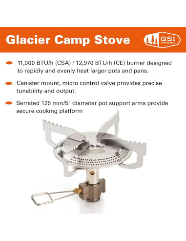 Estufa de Camping GSI Outdoors Glacier 11000 BTU/h 0.17 kg
