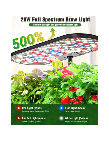 Sistema Hidropónico Growell 16 Cápsulas 28W LED 8L Negro