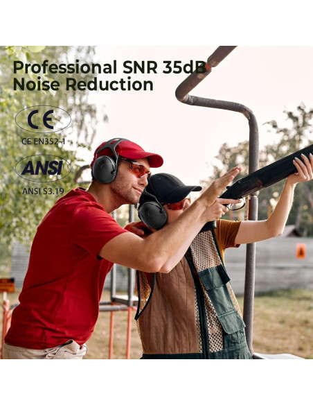 Auriculares de Protección Auditiva NRR 32dB - Negro - Ligeros Auriculares de Protección Auditiva NRR 32dB - Negro - Ligeros