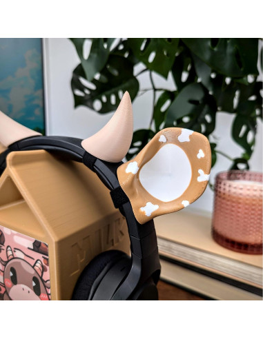 Orejas y Cuernos de Vaca BeamTeam3D para Auriculares - Accesorios Divertidos