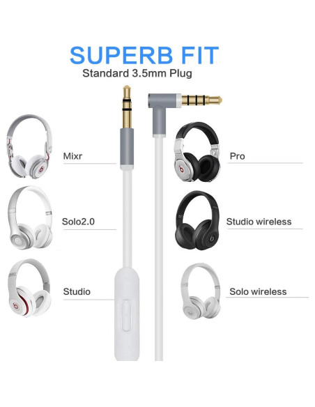 Cable de extensión para micrófono Sqrmekoko 130cm compatible Beats Cable de extensión para micrófono Sqrmekoko 130cm compatible Beats