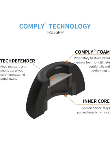 Consejos de espuma Comply para Jabra 85t - Grande (3 pares)
