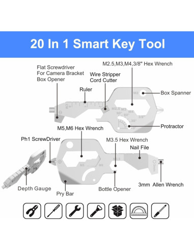 Multiherramienta 20 en 1 Groninog de Acero Inoxidable Plata