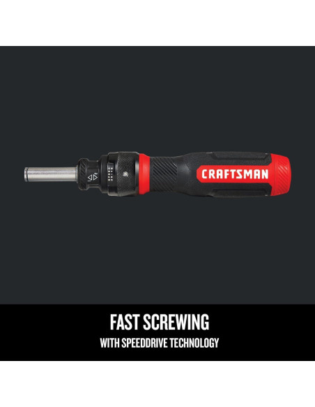 Destornillador de Trinquete Craftsman SpeedDrive 2" con 7 Bits Destornillador de Trinquete Craftsman SpeedDrive 2" con 7 Bits