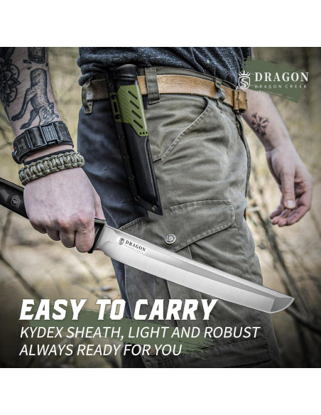 Cuchillo Táctico Dragon Creek Kydex 36.4 cm Verde Acero D2 Cuchillo Táctico Dragon Creek Kydex 36.4 cm Verde Acero D2
