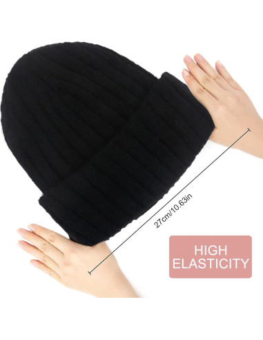 Gorro de lana para bebé turbante gris y negro - 2 unidades