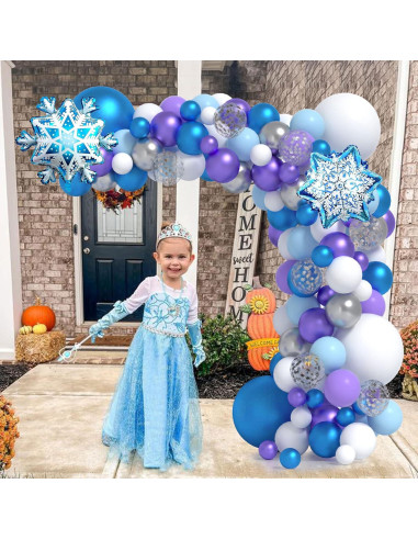 Kit de Arco de Globos Congelados Janinus 130PCS - Decoración de Invierno