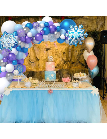 Kit de Arco de Globos Congelados Janinus 130PCS - Decoración de Invierno Kit de Arco de Globos Congelados Janinus 130PCS - Decoración de Invierno