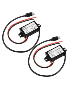 Paquete de 2 Convertidores DC a 5V 3A Tipo-C VanFeb