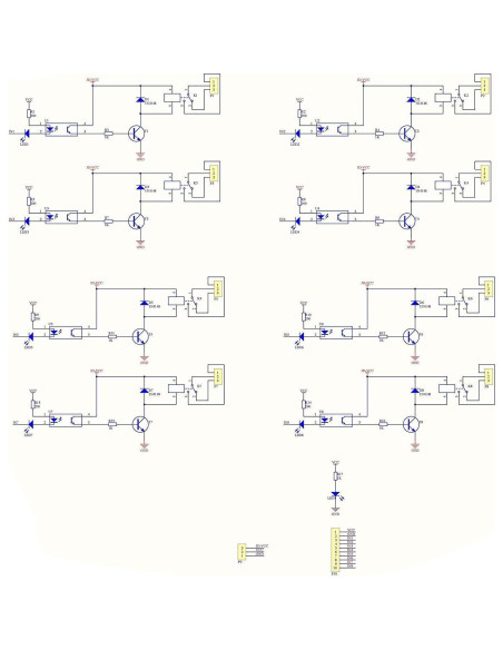 Módulo de Relé de 8 Canales Lystin DC 5V 10A para Microcontroladores Módulo de Relé de 8 Canales Lystin DC 5V 10A para Microcontroladores