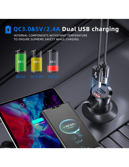 Adaptador de Coche Bluetooth 3 en 1 Magift A20 Pro - Carga Rápida QC3.0 Adaptador de Coche Bluetooth 3 en 1 Magift A20 Pro - Carga Rápida QC3.0