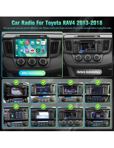 Radio Estéreo para Toyota RAV4 2013-2018 con Carplay y Android Auto
