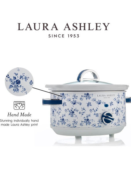 Olla de Cocción Lenta Laura Ashley 3.7L - Eficiente y Elegante Olla de Cocción Lenta Laura Ashley 3.7L - Eficiente y Elegante