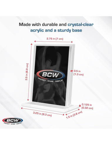Soporte de Exhibición de Cartas BCW Acrílico Vertical 8.89x6.99cm
