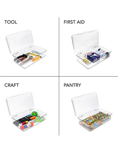 Contenedor Organizador Apilable Isaac Jacobs 27.3x16.5x6.1cm Transparente
