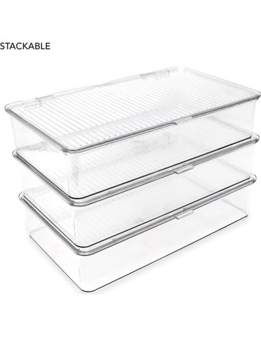 Contenedor Organizador Apilable Isaac Jacobs 27.3x16.5x6.1cm Transparente