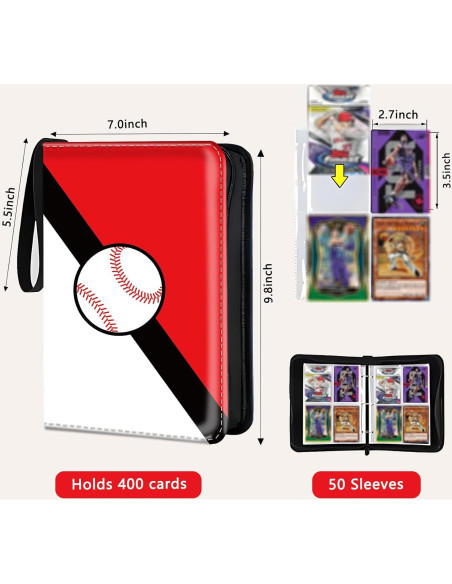 Carpeta de Cartas Coleccionables Mtrwup PU Premium 400 Bolsillos Carpeta de Cartas Coleccionables Mtrwup PU Premium 400 Bolsillos
