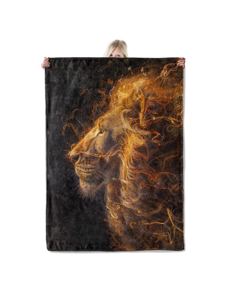 Manta de Franela ICAAV León 127x152 cm, Suave y Moderna Manta de Franela ICAAV León 127x152 cm, Suave y Moderna
