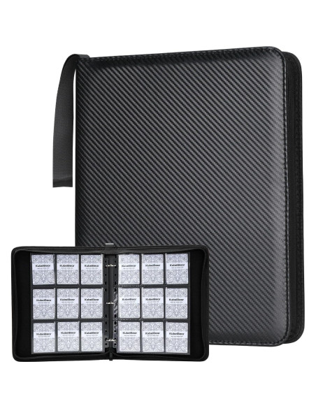 Carpeta de Cartas KuBeiBear 9 Bolsillos Negra 720 Capacidad Carpeta de Cartas KuBeiBear 9 Bolsillos Negra 720 Capacidad