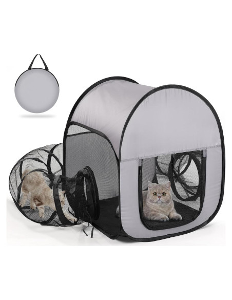 Parque para Gatos TailTastic Plegable 65x65x70 cm - Malla Transpirable Parque para Gatos TailTastic Plegable 65x65x70 cm - Malla Transpirable