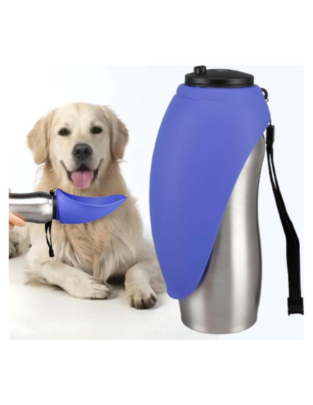 Botella de Agua Portátil Hound2Go 710 ml Acero Inoxidable Azul Botella de Agua Portátil Hound2Go 710 ml Acero Inoxidable Azul