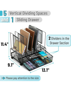 Organizador de Escritorio de Malla Mr. Pen con Cajón 33.4x23.1x29cm 2