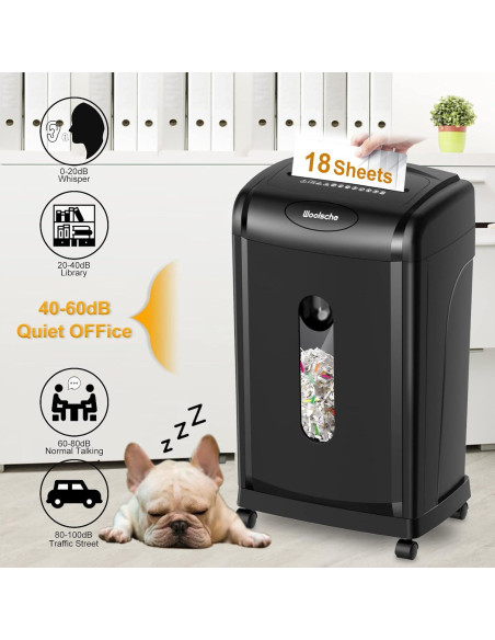 Destructora de papel Woolsche C330-18-1, corte cruzado 18 hojas Destructora de papel Woolsche C330-18-1, corte cruzado 18 hojas