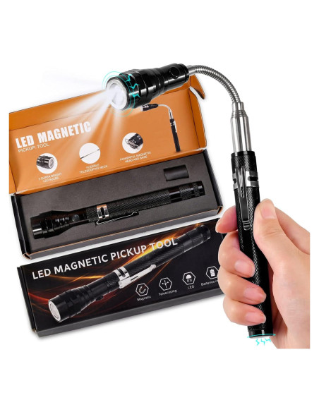 Linterna Magnética Telescópica Kuchey con 3 LED y Rellenos de Calcetines Linterna Magnética Telescópica Kuchey con 3 LED y Rellenos de Calcetines