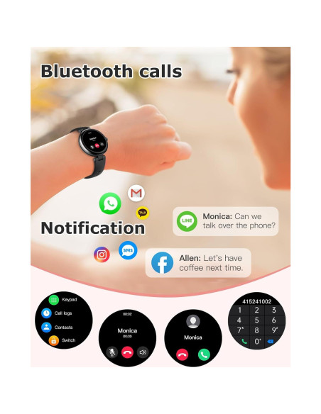 Reloj Inteligente SHANG WING Lynn para Mujeres - Fitness, Llamadas, Monitor Cardíaco, Impermeable Reloj Inteligente SHANG WING Lynn para Mujeres - Fitness, Llamadas, Monitor Cardíaco, Impermeable